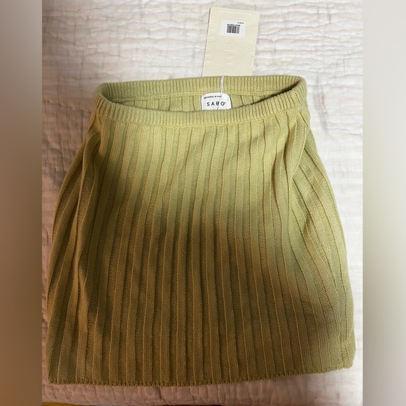 Sabo Skirt Light Green Ribbed Sweater Set - Picture 6 of 8